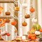 12 Pcs Fall Pumpkin Hanging Ornament 2 Inches Velvet Pumpkins